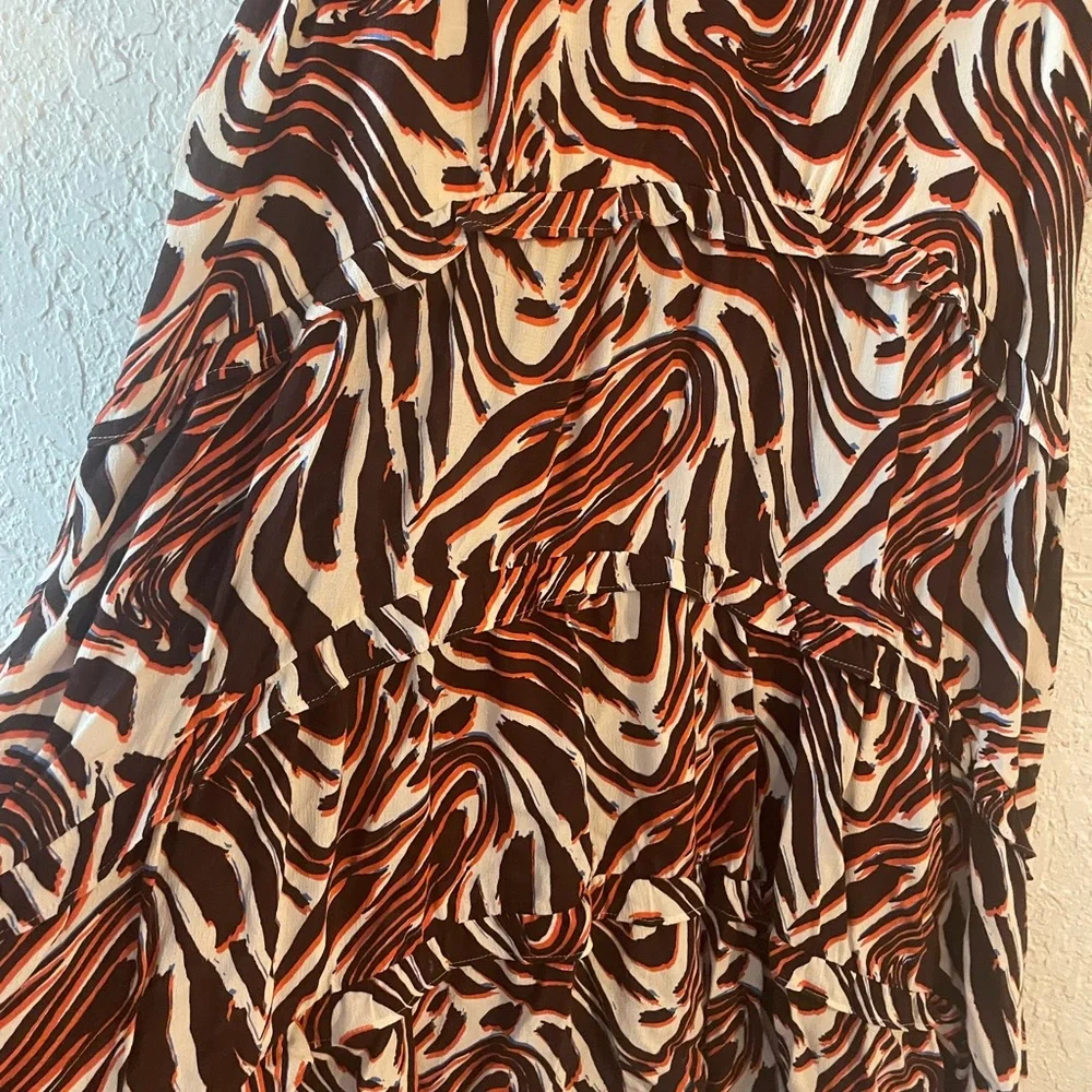 Anthropologie printed v neck mini dress XL - Picture 2 of 7